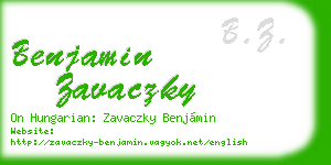 benjamin zavaczky business card